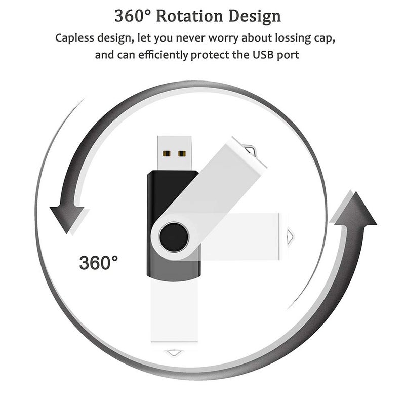 Maspen 10 Pack 512MB USB Flash Drives Bulk Pack USB 2.0 Thumb Drives Small Capacity Memory Stick Jump Drive Pen Drives (512 MB, 10pcs, Black) - Image 3
